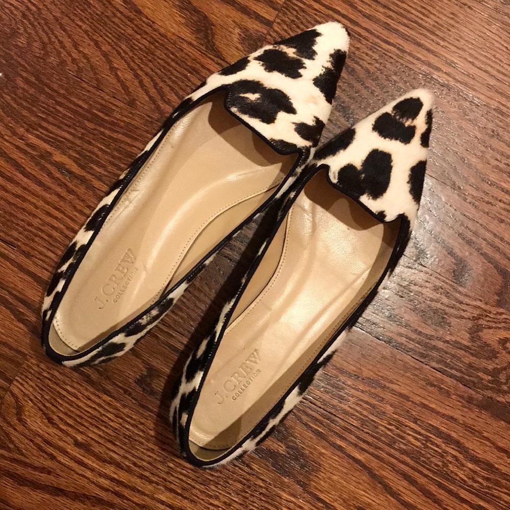 J. Crew flats 7.5 real hair